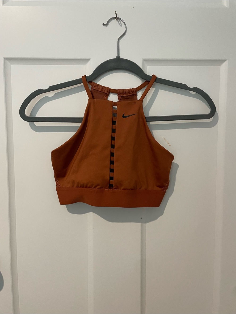 Nike Rust High-Neck Athletic Crop Top